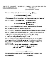 Đề thi khảo sát chất lượng lần 5 môn Toán Lớp 11 - Năm học 2014-2015 - Trường THPT Liễn Sơn (Có đáp án)